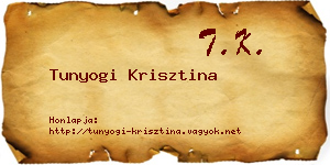 Tunyogi Krisztina névjegykártya